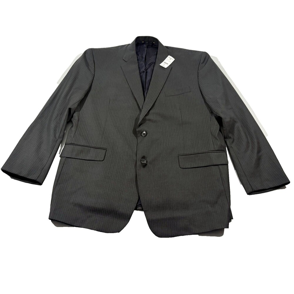 Brooks Brothers 1818 Milano Sport Blazer 48R / 42 Gray Striped Wool USA NWT FLAW